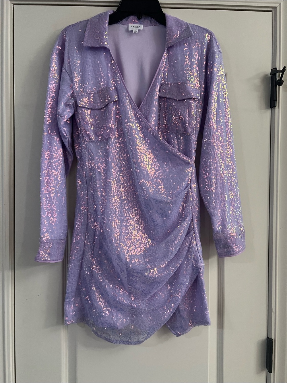 Le Lis Lavender Sequin Mini Dress - Picture 2 of 11